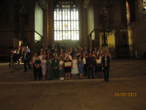 Group picture taken inside the Houses of Parliament