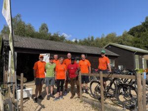 Maxwell SEM CEO (middle) with Jim Mitchell NFNP Ranger (in green) with Filby Shelley (PEDALL) and her team of volunteers
