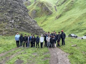 Jamia Masjid Ghousua Boys Group walk at Winnats Pass, Castleton, Peak District National Park
